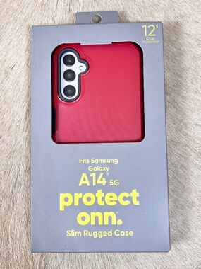 Onn Slim Rugged Case Red for Samsung Galaxy A14 5G